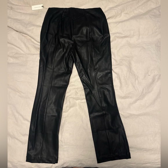 NWT Maeve by Anthropologie Split-Front Faux Black Leather Pull-on Pants Size M - Picture 6 of 13